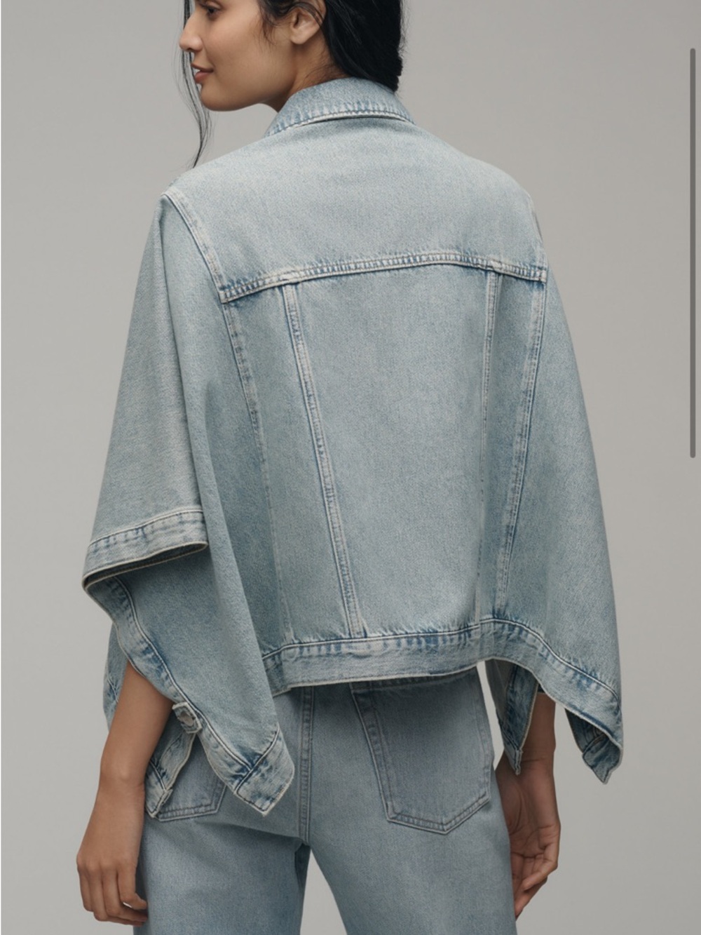 The Weston Cape Denim Boyfriend Jacket - Picture 3 of 8